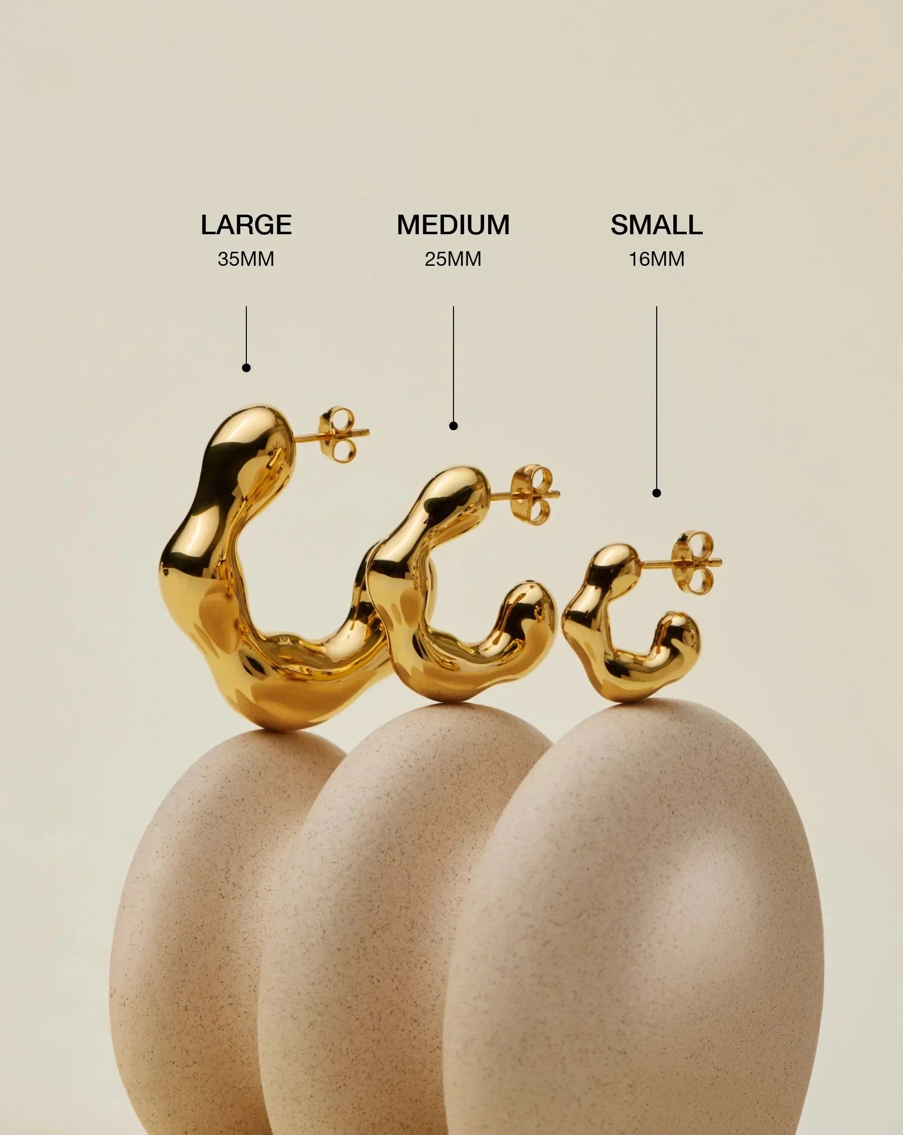 Eny Puffy Large Hoop Earrings | 18k Gold Plated