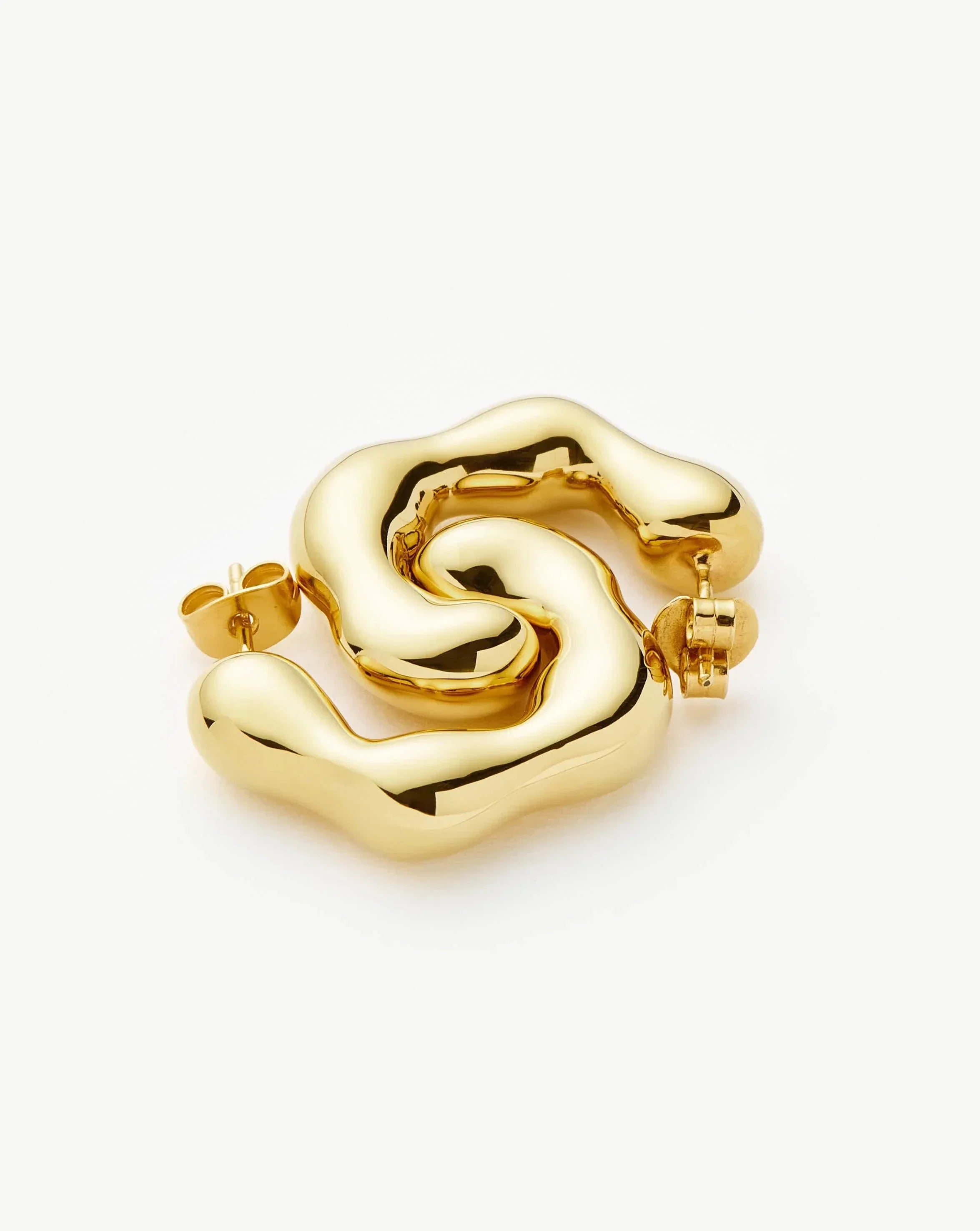 Eny Puffy Medium Hoop Earrings | 18k Gold Plated