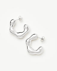 Eny Puffy Medium Hoop Earrings | Sterling Silver