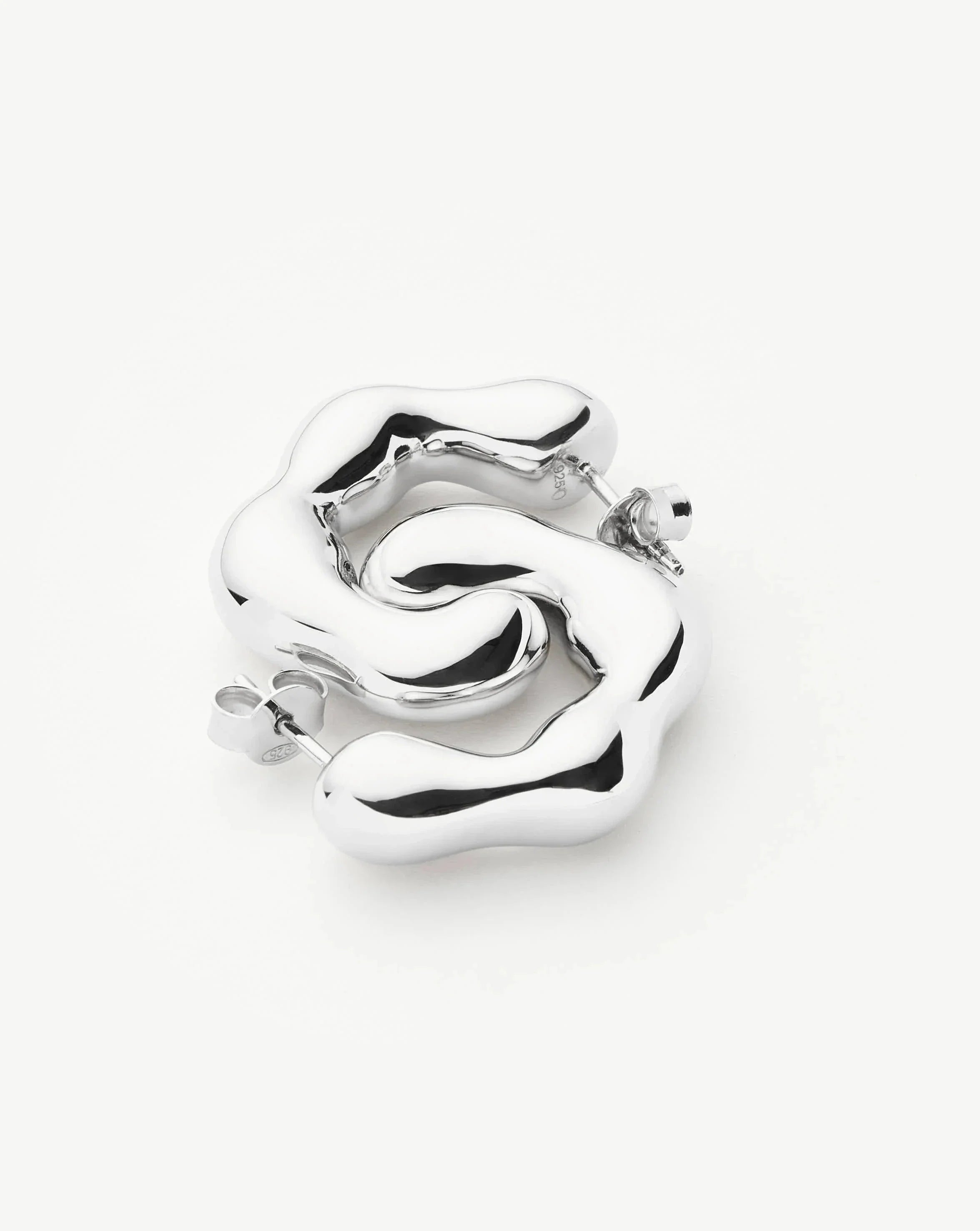 Eny Puffy Medium Hoop Earrings | Sterling Silver