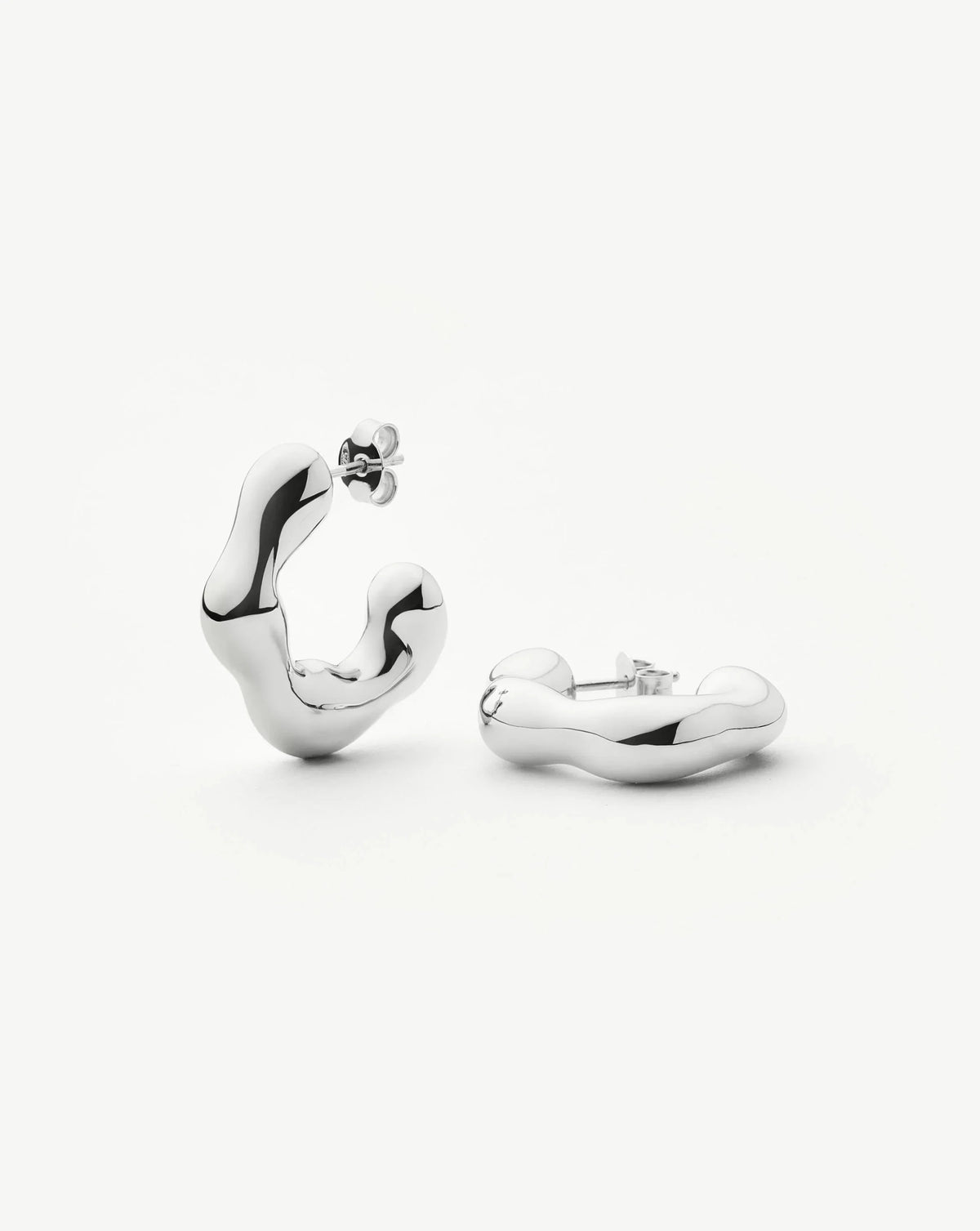 Eny Puffy Medium Hoop Earrings | Sterling Silver