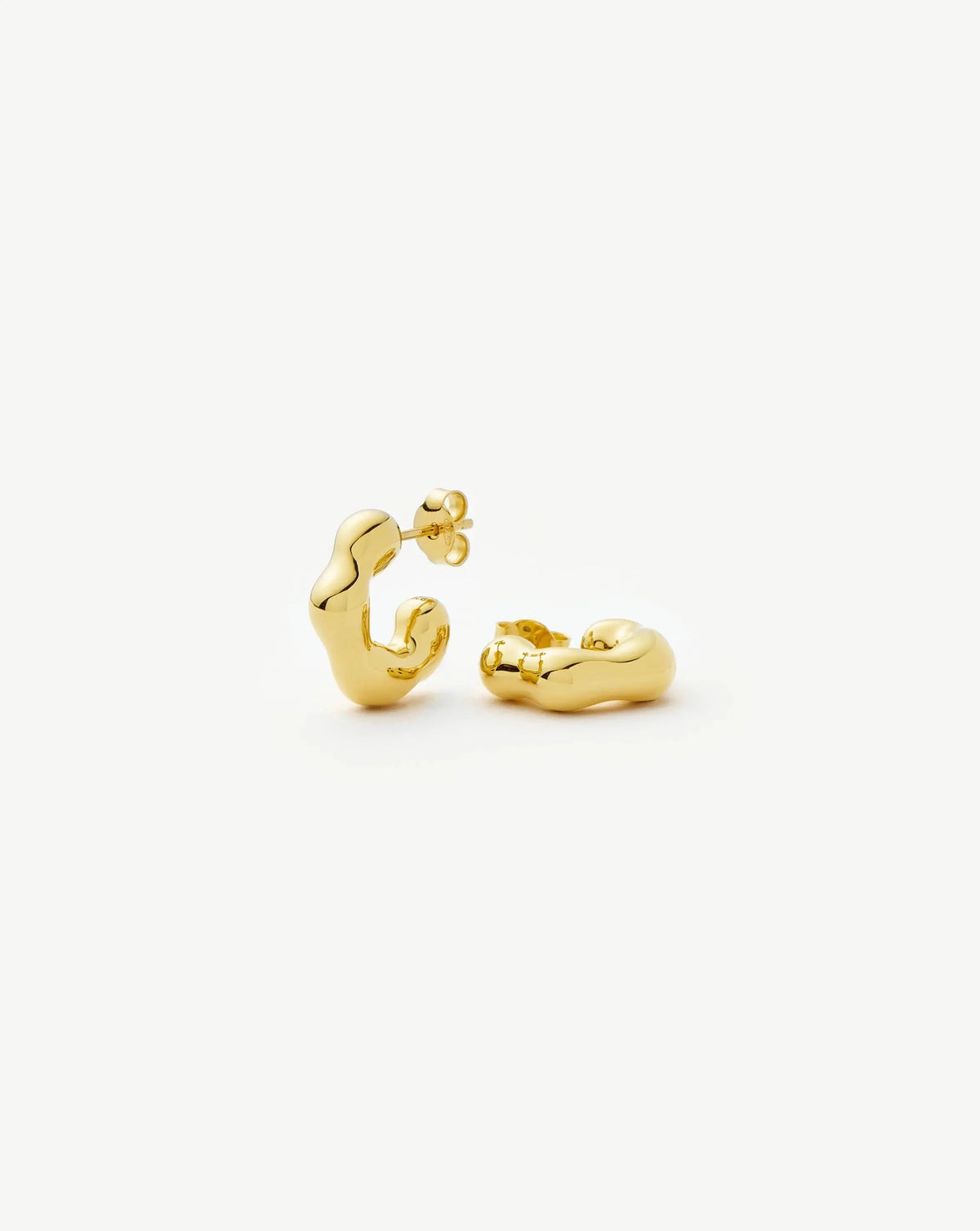 Eny Puffy Small Hoop Earrings | 18k Gold Plated