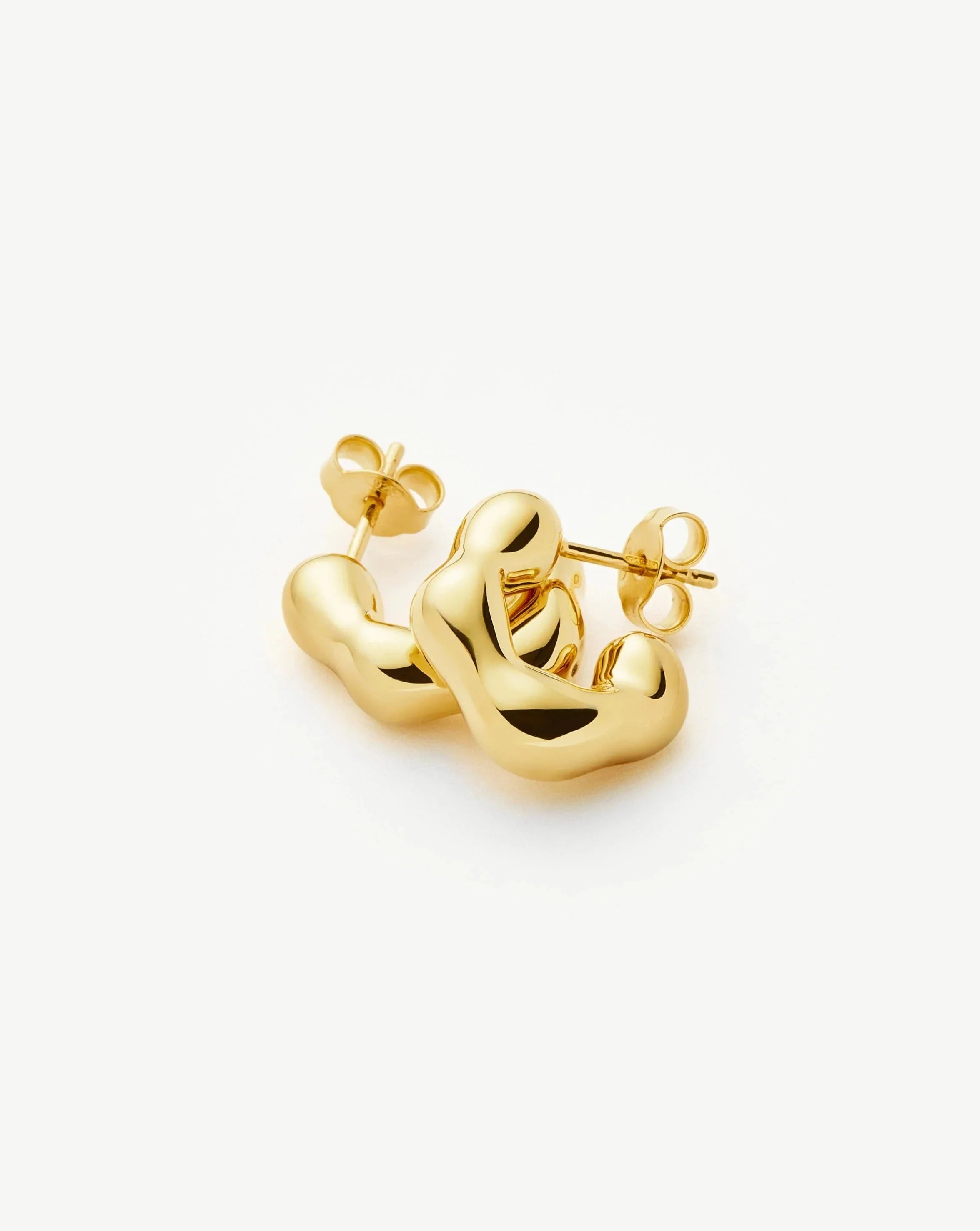 Eny Puffy Small Hoop Earrings | 18k Gold Plated