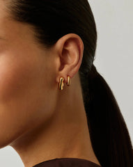 Eny Puffy Small Hoop Earrings | 18k Gold Plated