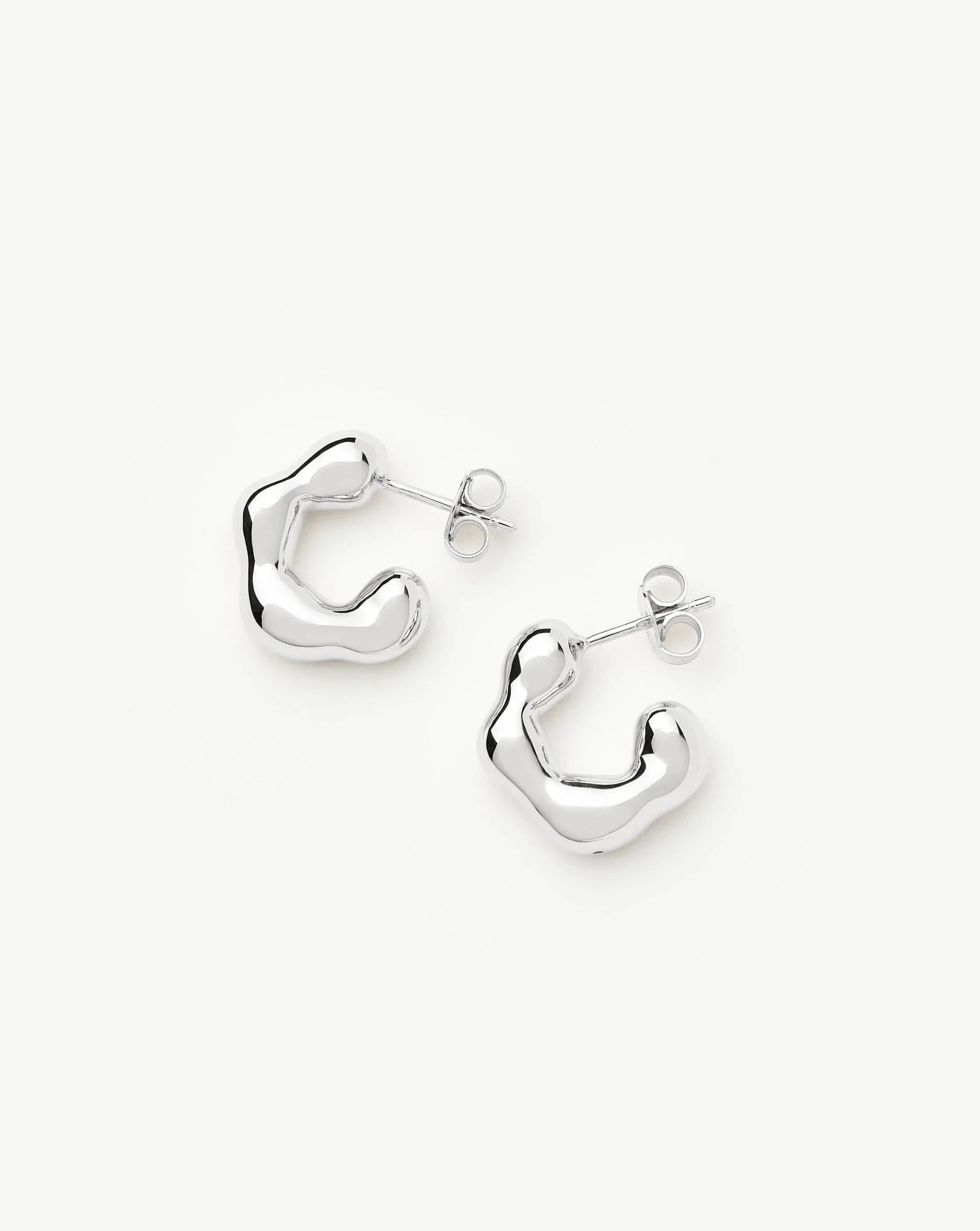 Eny Puffy Small Hoop Earrings | Sterling Silver