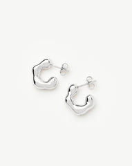 Eny Puffy Small Hoop Earrings | Sterling Silver