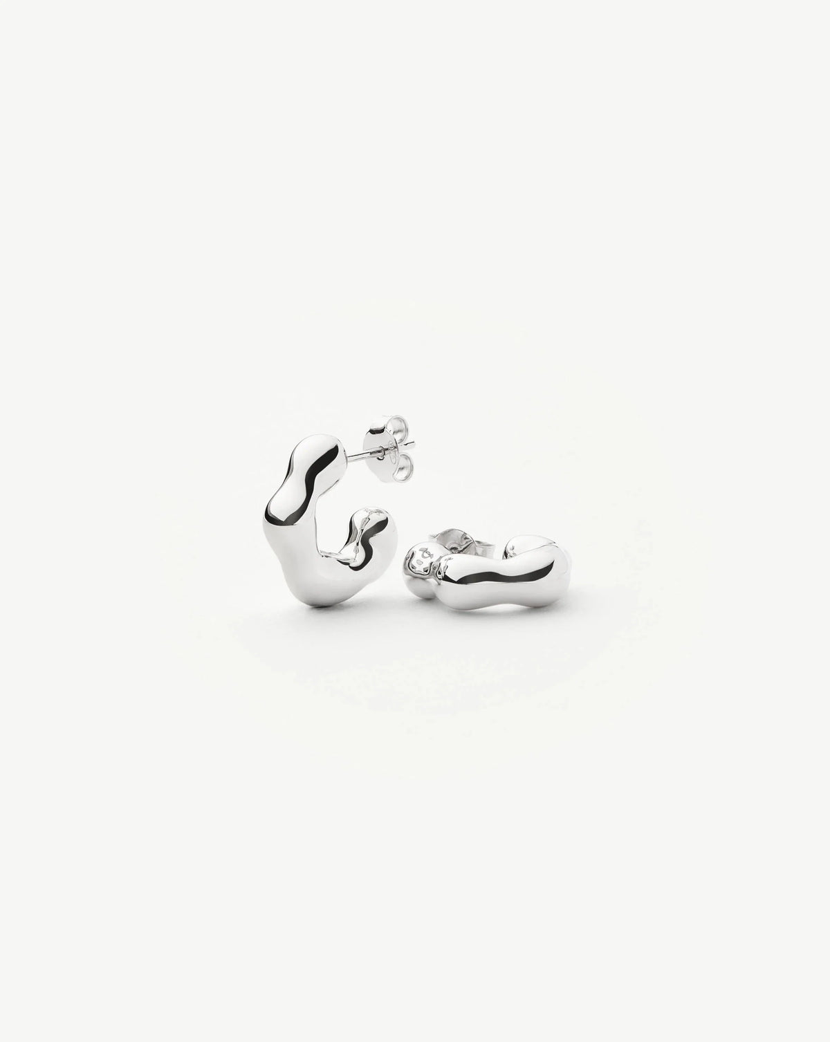 Eny Puffy Small Hoop Earrings | Sterling Silver