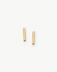 Fine Bar Stud Earrings | 14k Solid Gold
