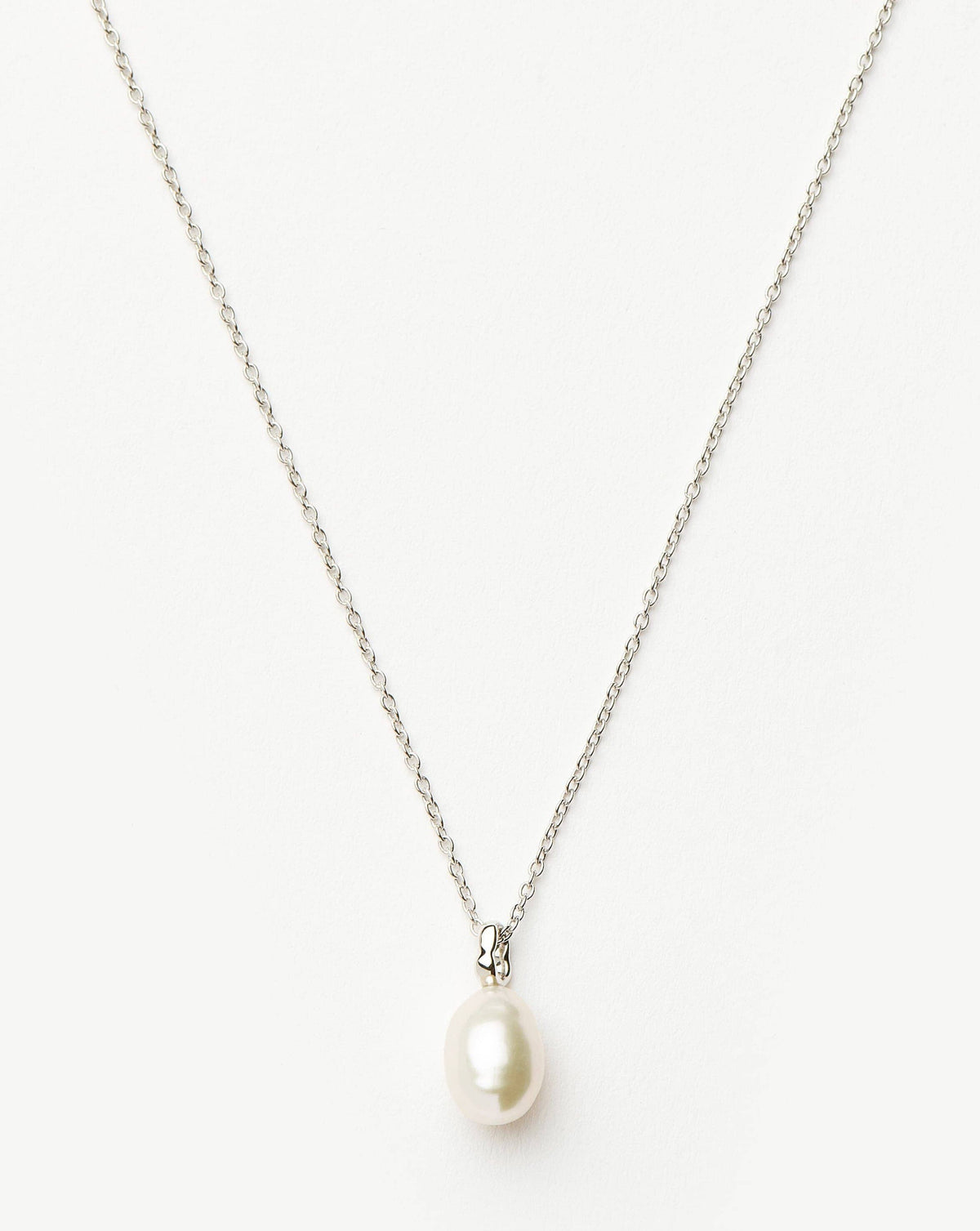 Fine Baroque Pearl Organic Pendant Necklace | 14k Solid White Gold/Pearl