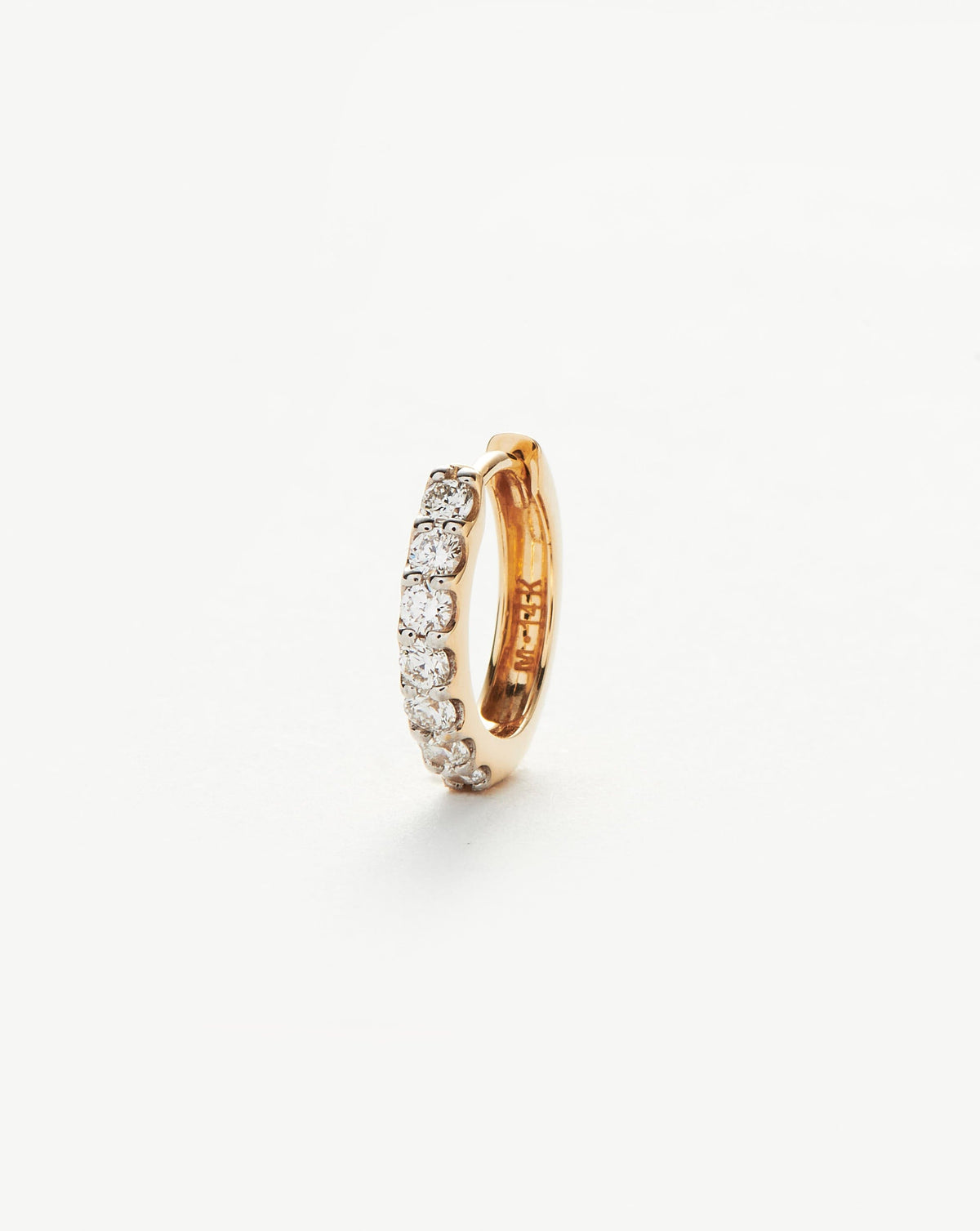 Fine Classic Diamond Single Huggie | 14k Solid Gold