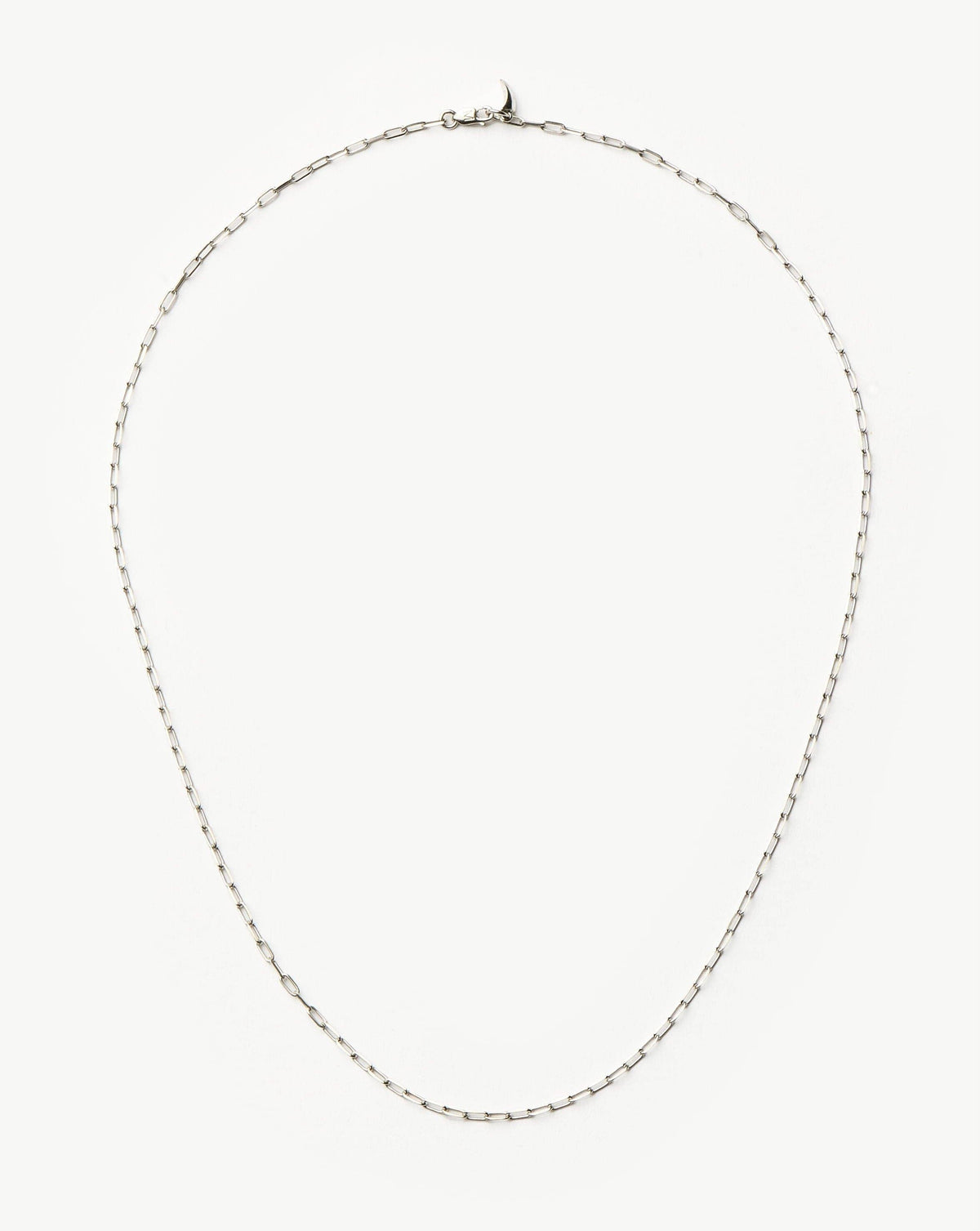Fine Classic Paperclip Chain Necklace | 14k Solid White Gold