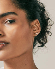 Fine Claw Huggies | 14k Solid Gold/Black Diamond