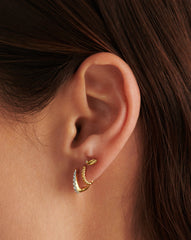 Fine Claw Huggies | 14k Solid Gold/Diamond