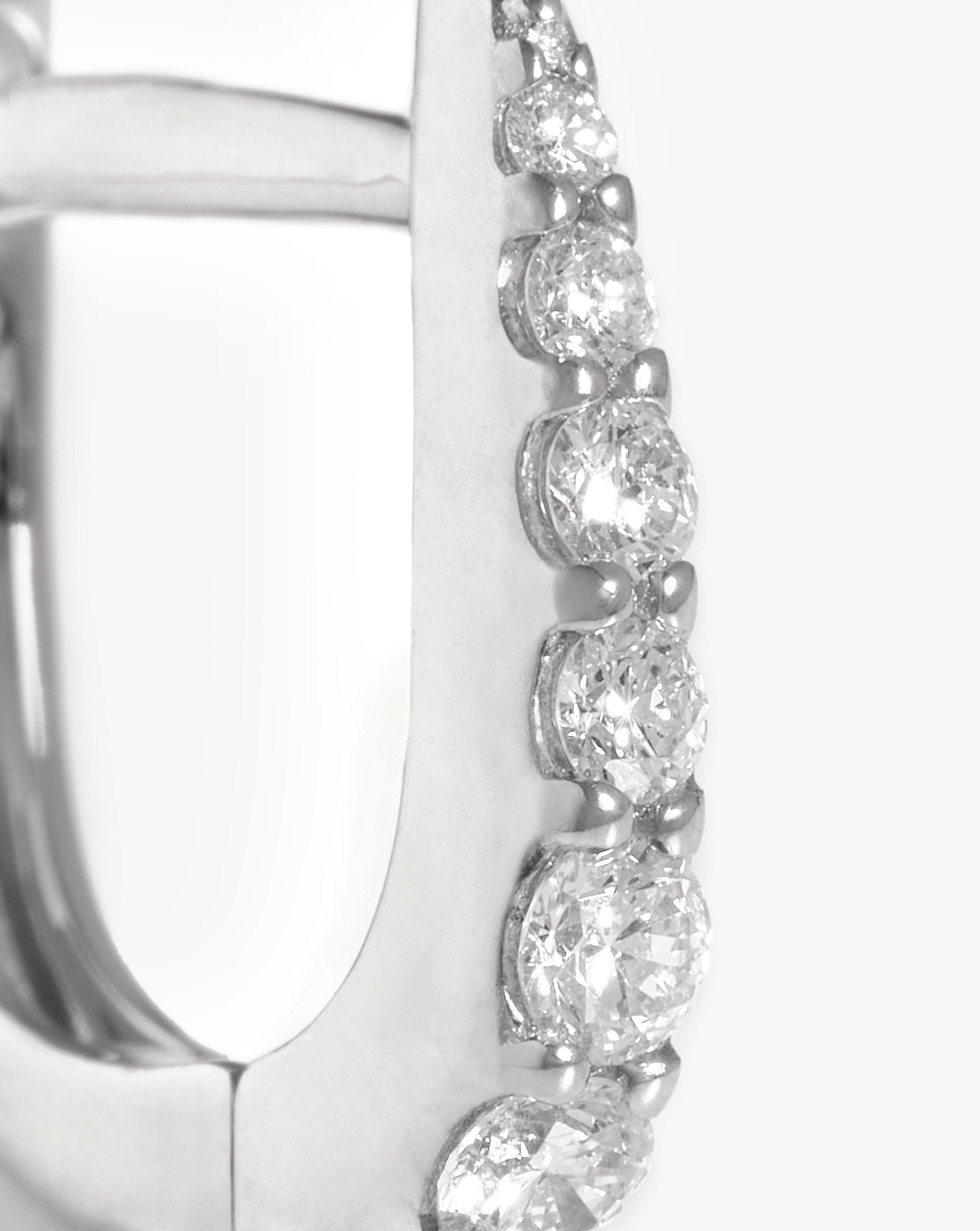 Fine Claw Huggies | 14k White Gold/Diamond