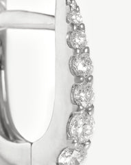 Fine Claw Huggies | 14k White Gold/Diamond