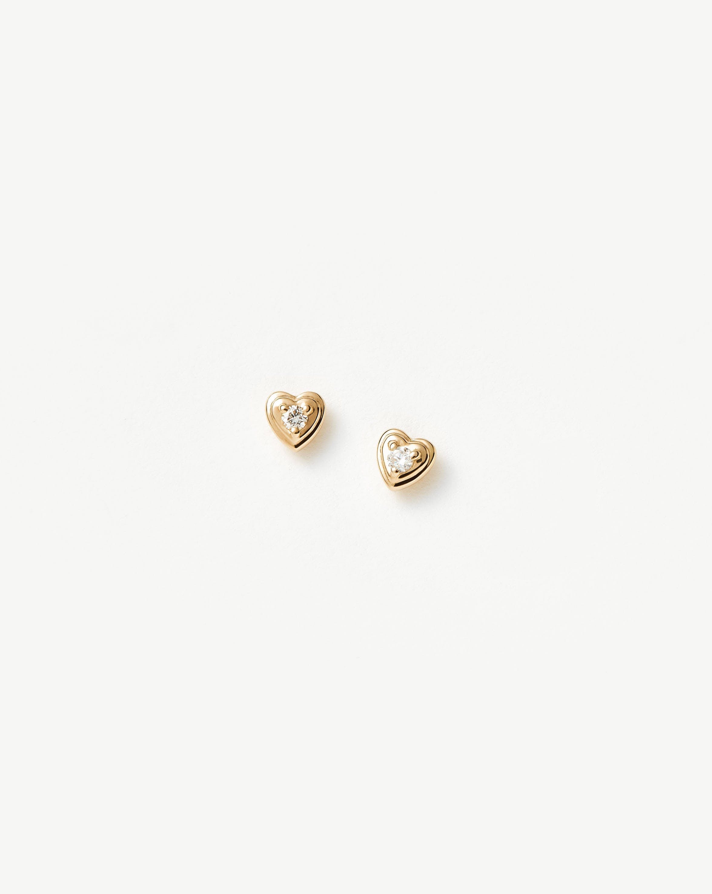 Fine Diamond Heart Stud Earrings