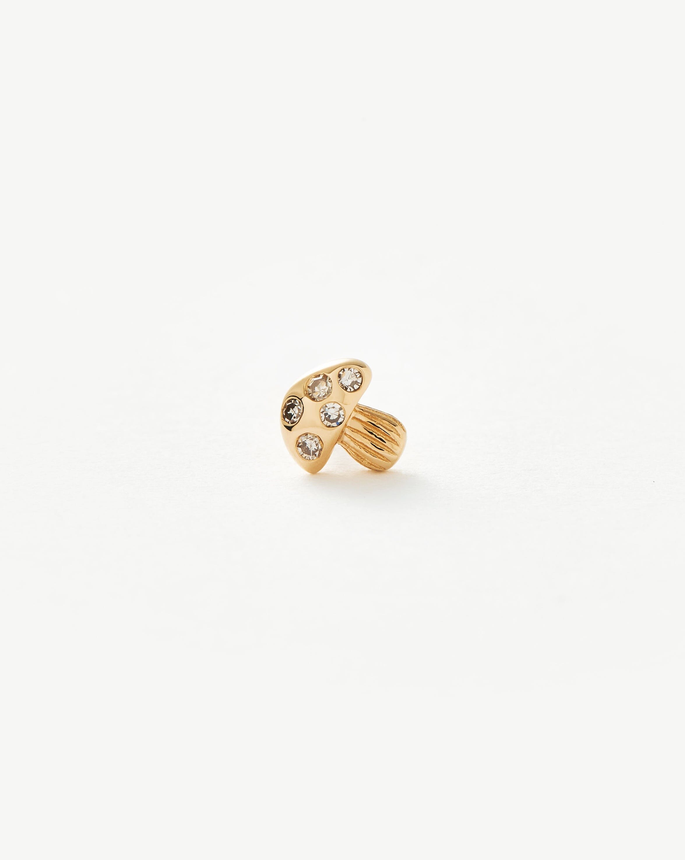 Fine Diamond Mushroom Single Stud Earring