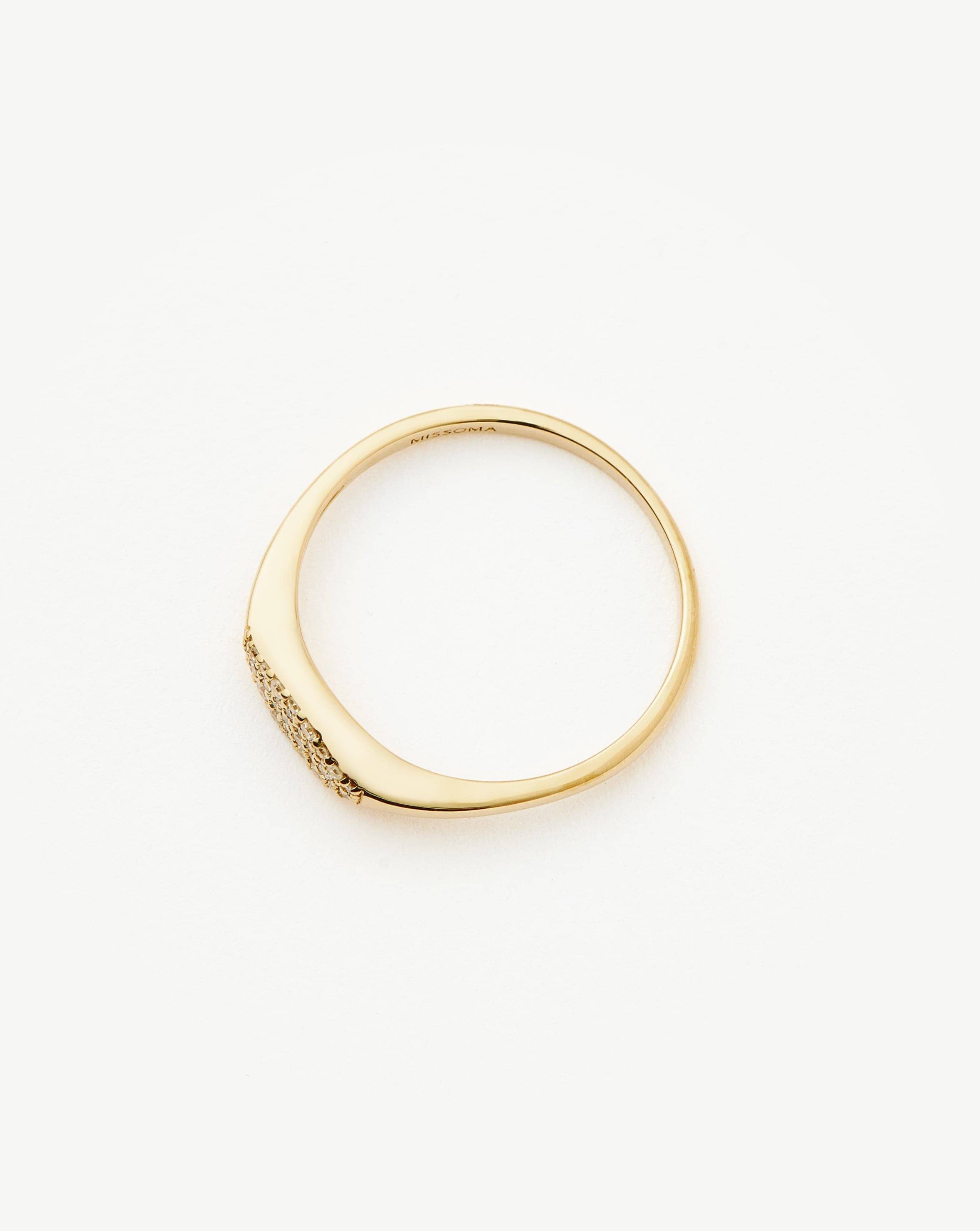 Fine Diamond Signet Ring | 14k Solid Gold/Diamond