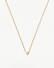 Fine Diamond Solitaire Pendant Necklace | 14k Solid Gold/Diamond