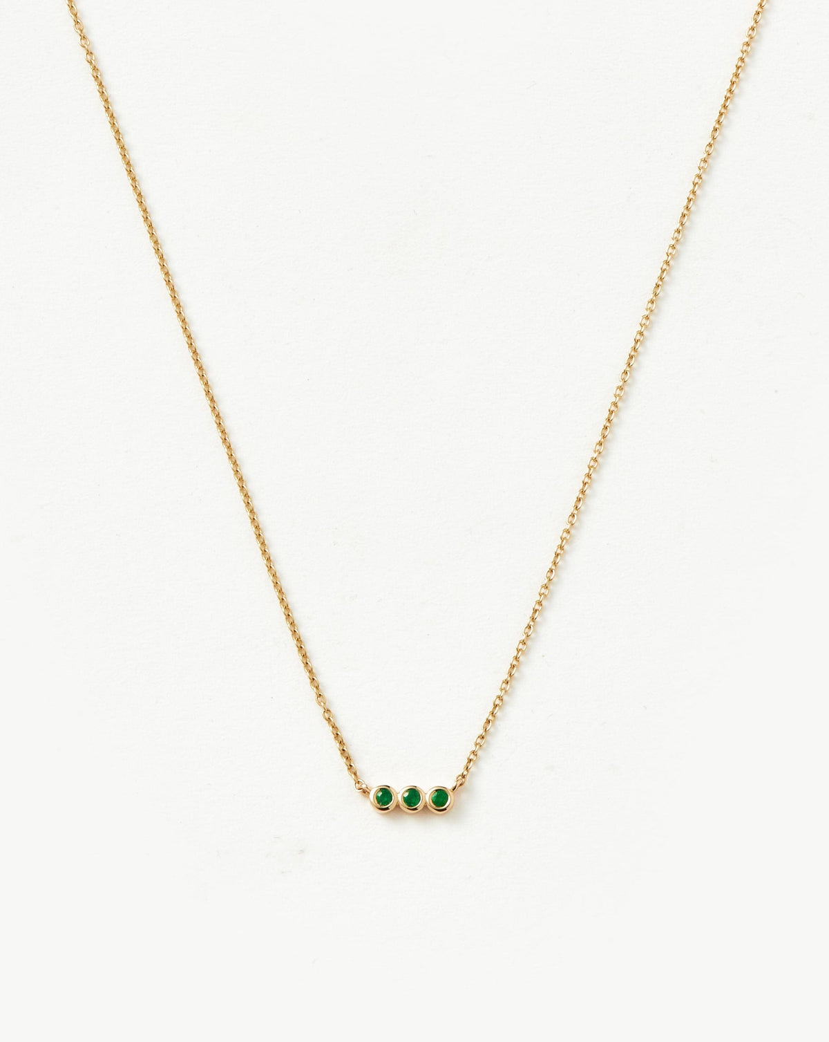Fine Emerald Solitaire Trio Necklace