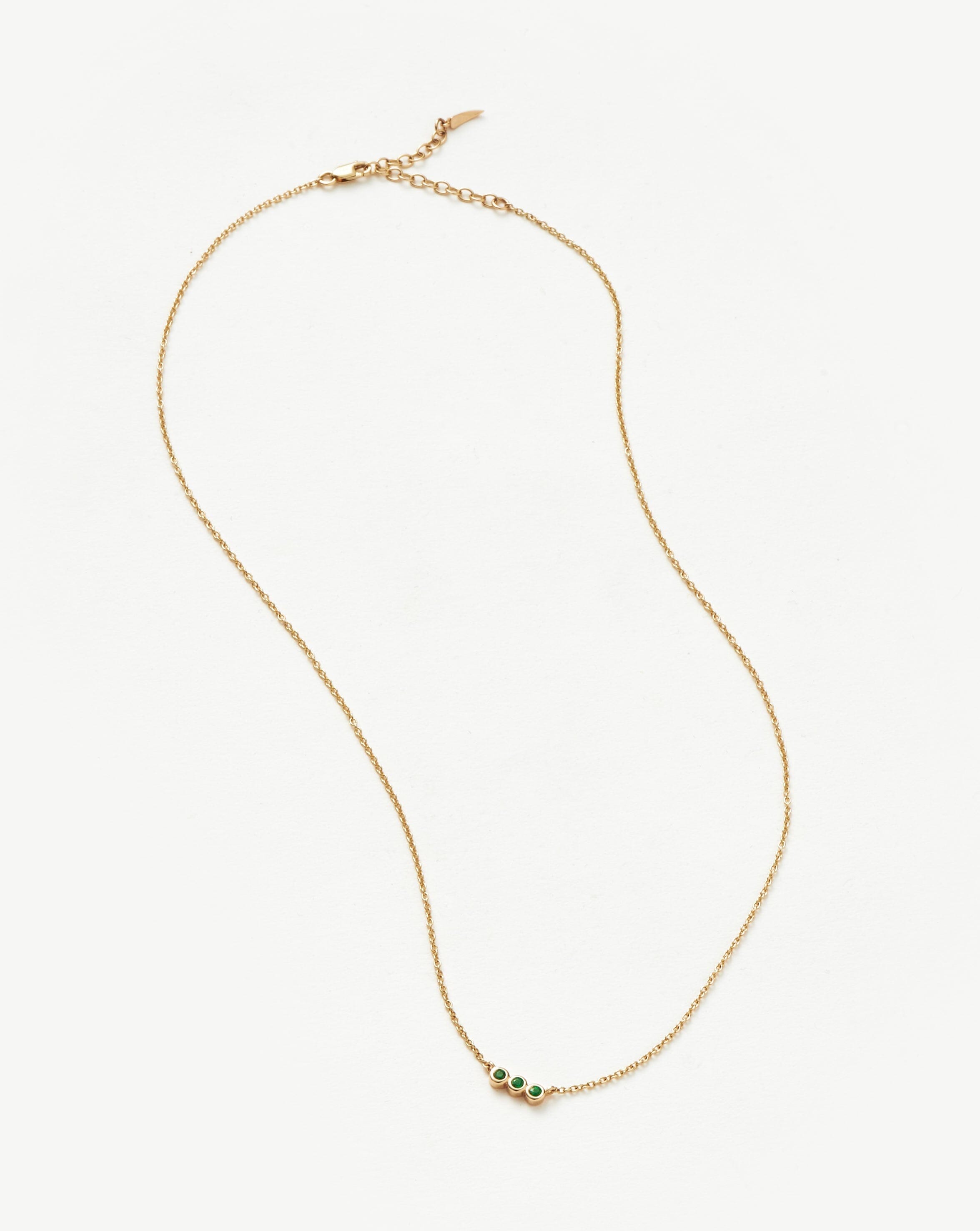 Fine Emerald Solitaire Trio Necklace