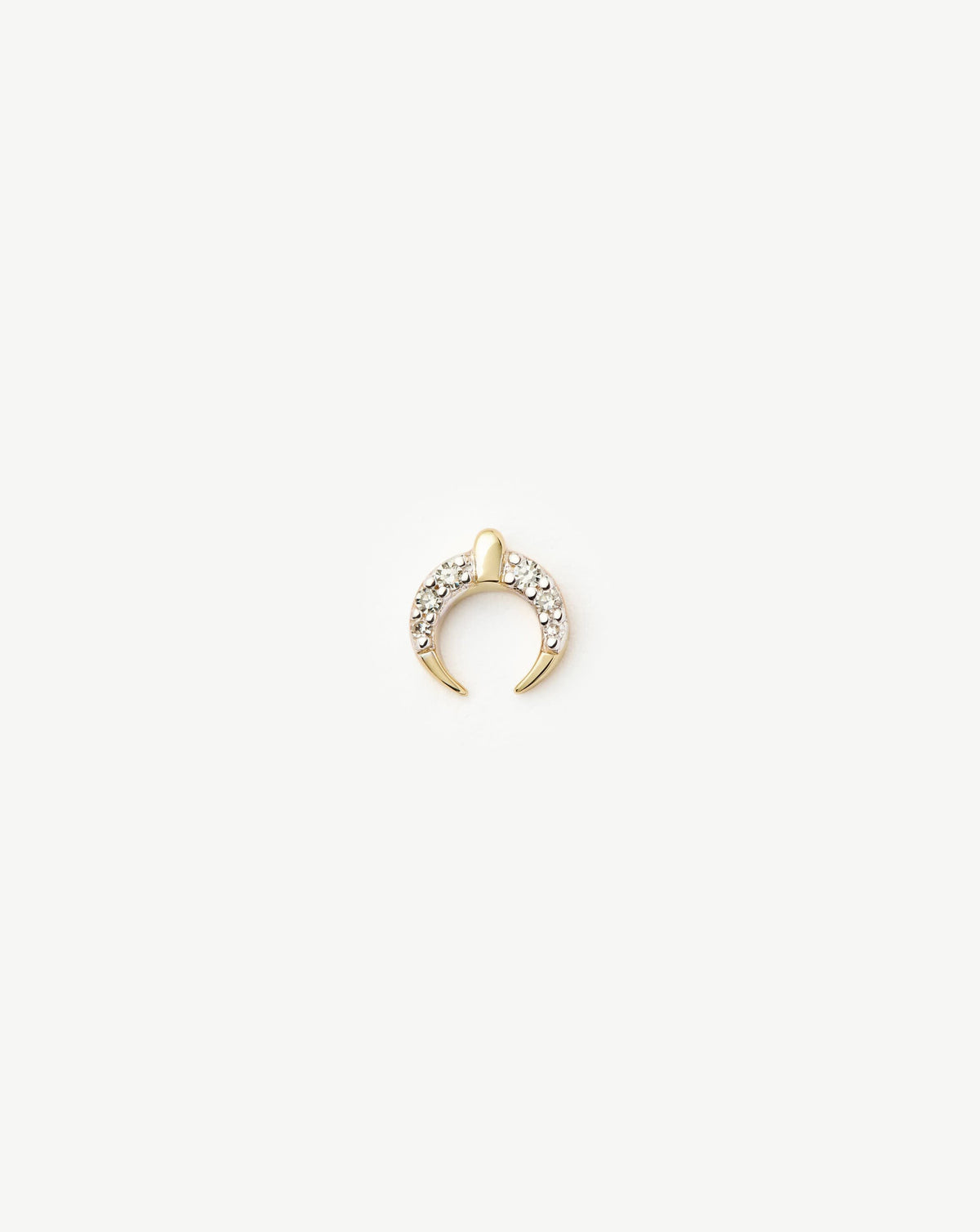 Fine Lucy Williams Horn Single Stud Earring | 14k Solid Gold/Diamond