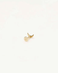 Fine Moon Flat Back Stud Earring | 14k Yellow Gold
