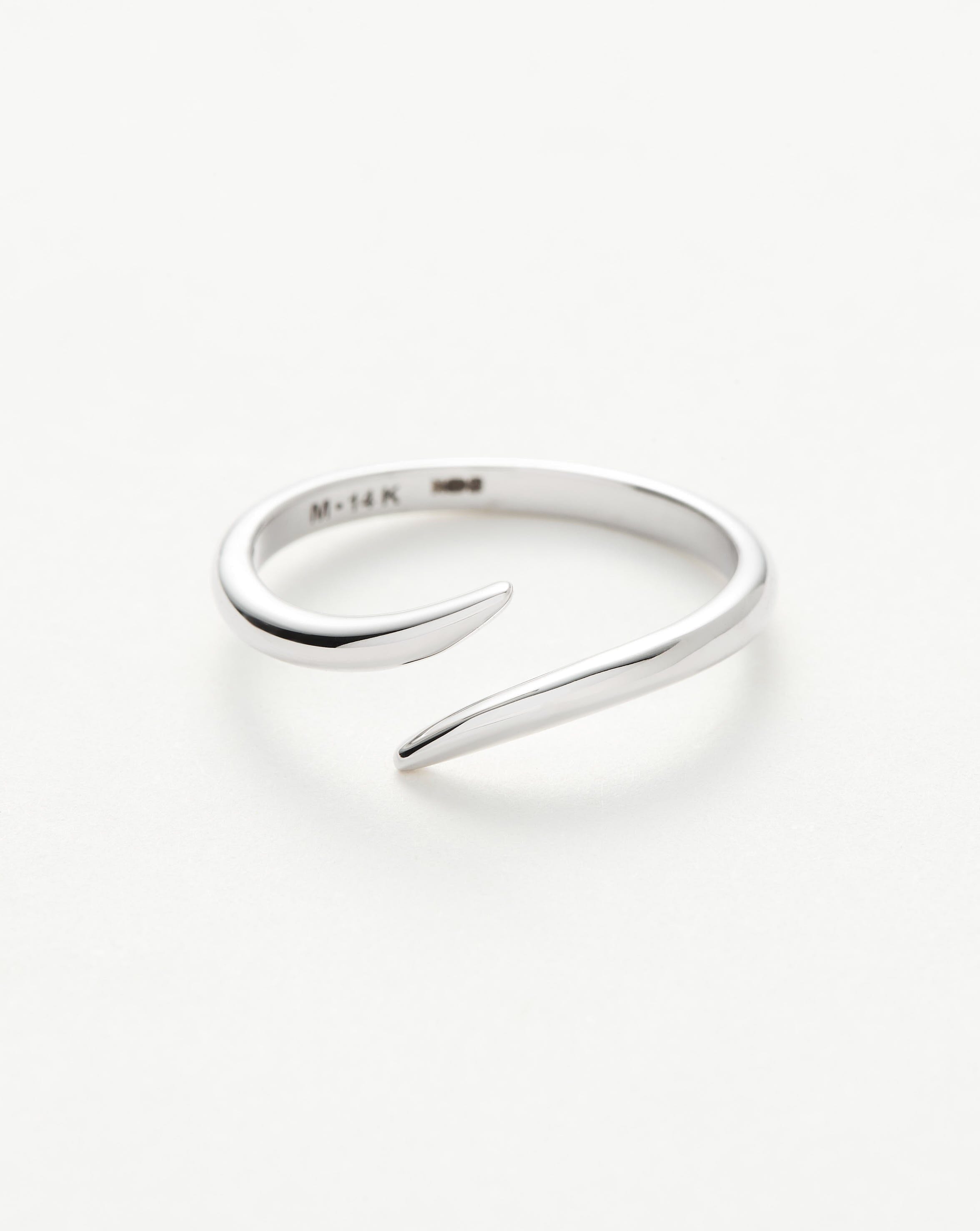 Fine Open Claw Ring | 14k White Gold