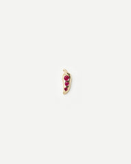 Fine Ruby Chilli Single Stud Earring | 14k Solid Gold/Ruby