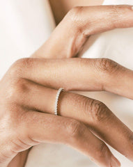 Fine Slim Eternity Ring | 14k White Gold/Diamond