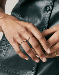 Fine Slim Eternity Ring | 14k White Gold/Diamond