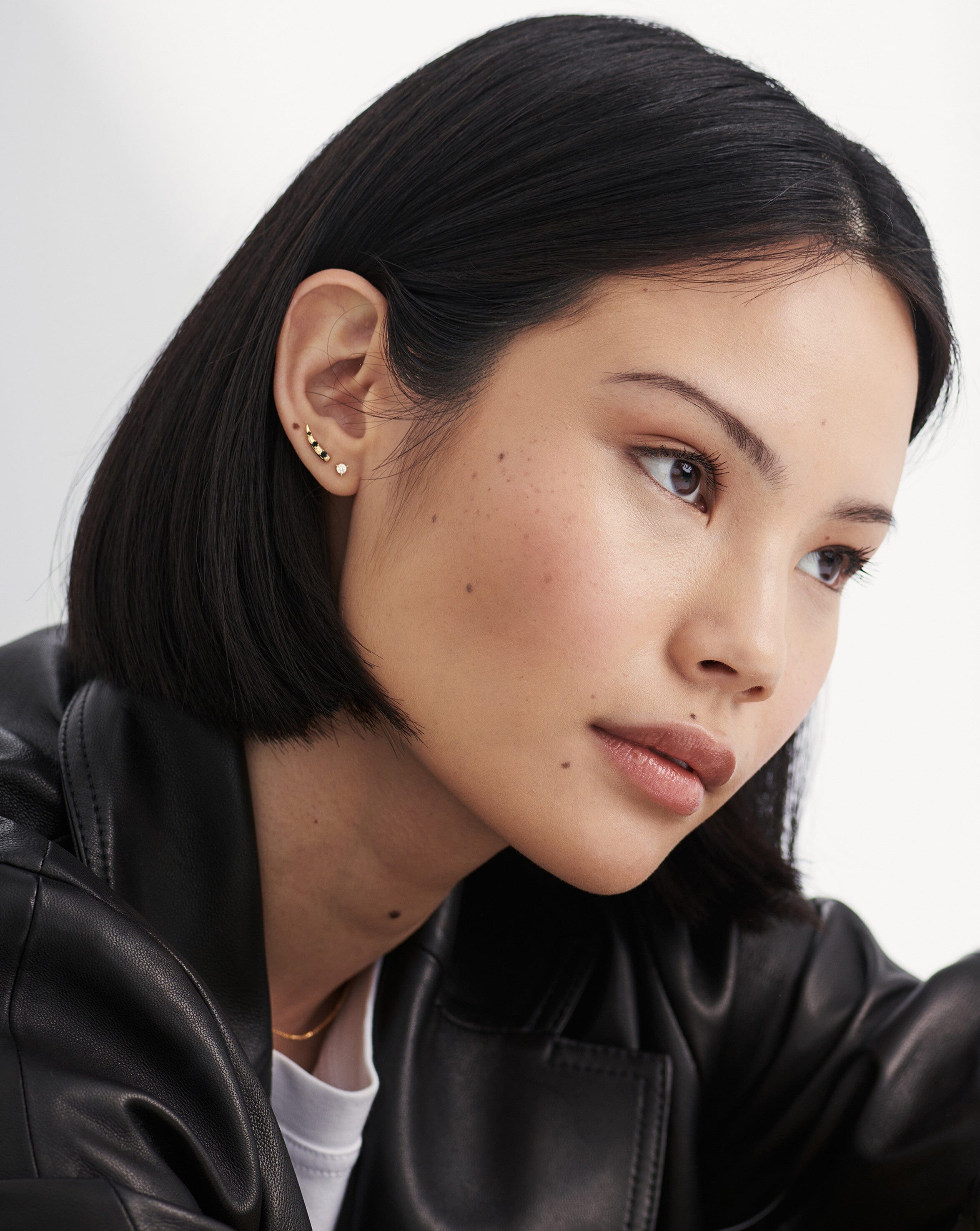 Fine Small Solitaire Diamond Stud Earrings | 14k Solid Gold