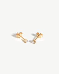 Fine Small Solitaire Diamond Stud Earrings | 14k Solid Gold