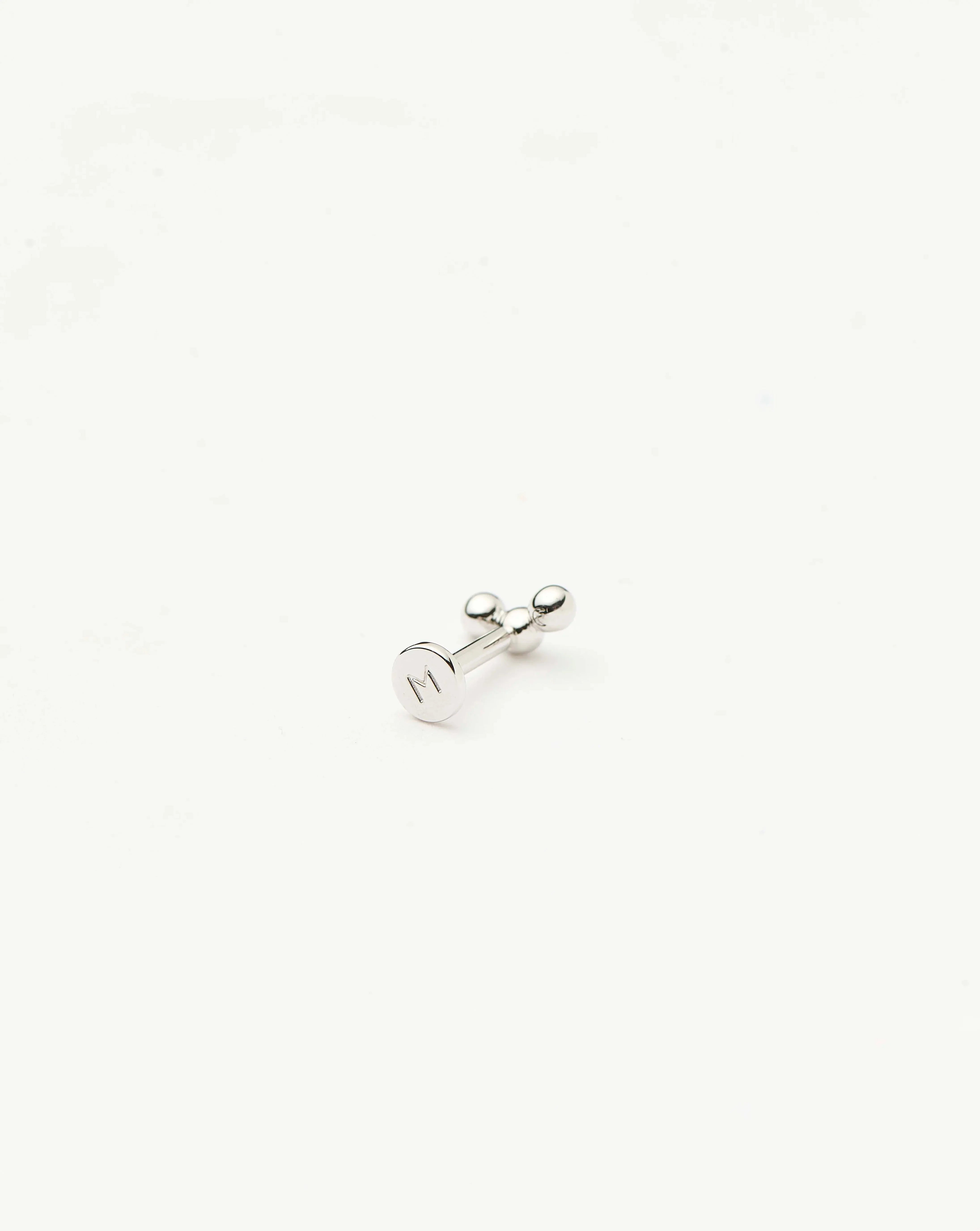 Fine Trio Flat Back Stud Earring | 14k White Gold