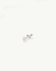 Fine Trio Flat Back Stud Earring | 14k White Gold