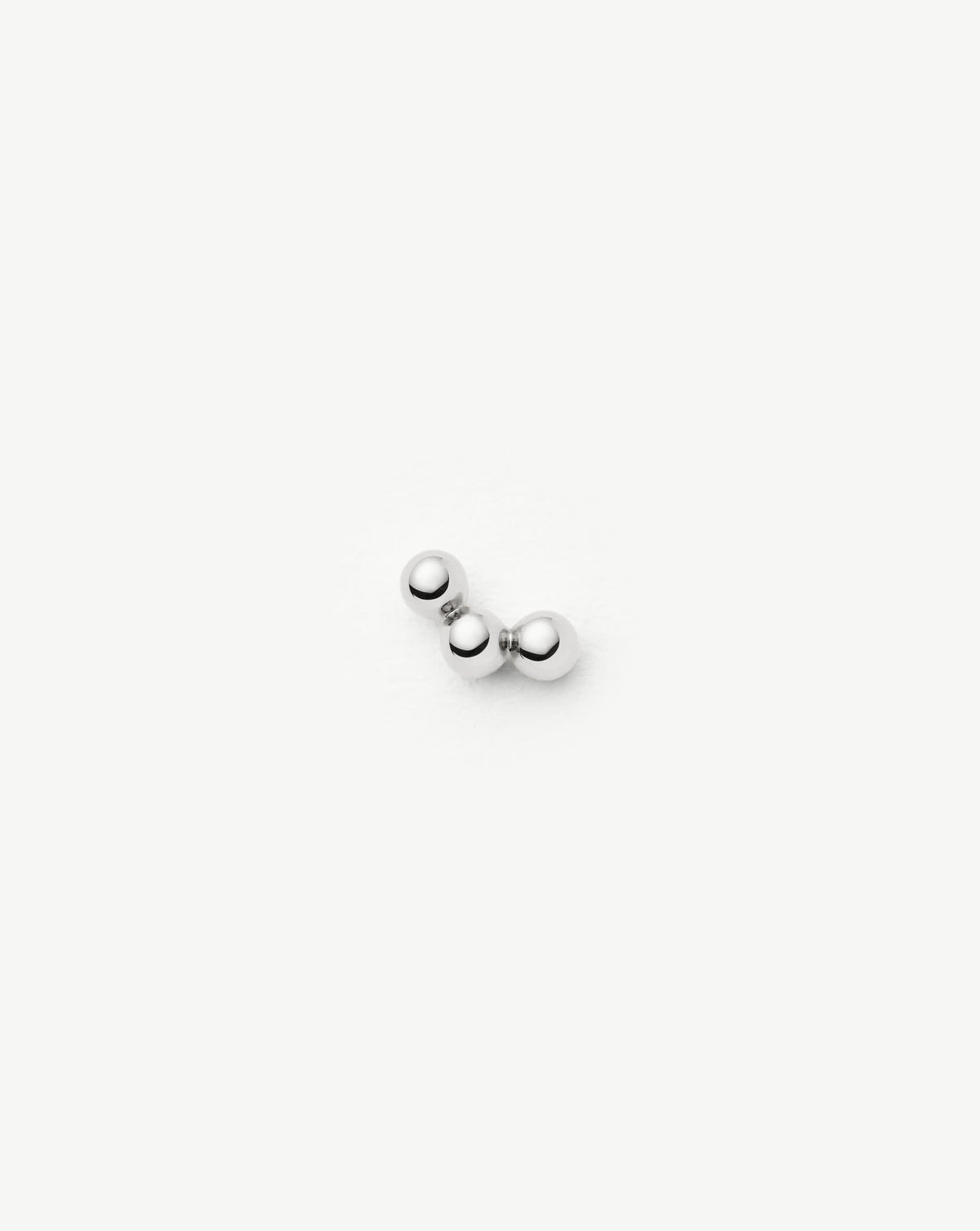 Fine Trio Flat Back Stud Earring | 14k White Gold