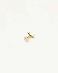 Fine Trio Flat Back Stud Earring | 14k Yellow Gold
