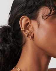 Gemstone Huggies | 18k Gold Vermeil/Black Onyx