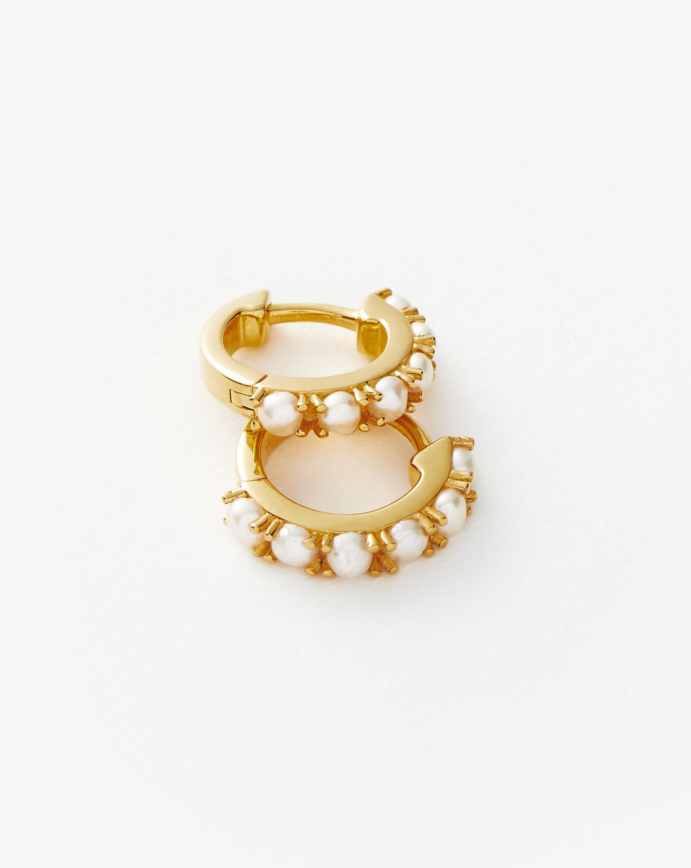 Gemstone Huggies | 18k Gold Vermeil/Pearl