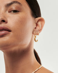 Gemstone Huggies | 18k Gold Vermeil/Pearl