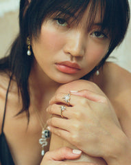 Harris Reed Fine Starlight Ring | 14k Solid Gold/Pearl & Diamond