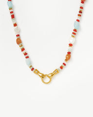 Harris Reed In Good Hands Beaded Gemstone Necklace | 18k Gold Plated/Multi Gemstone & Pearl