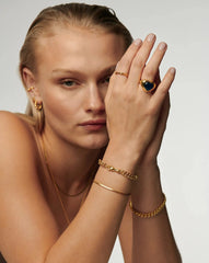 Harris Reed In Good Hands Charm Bracelet | 18k Gold Plated/Black Onyx & Pearl