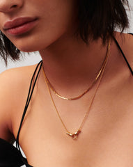 Harris Reed In Good Hands Mini Pendant Slider Necklace | 18k Gold Plated/Cubic Zirconia & Black Onyx