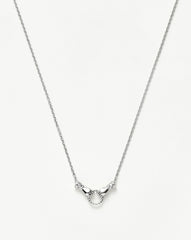 Harris Reed In Good Hands Mini Pendant Slider Necklace | Silver Plated/Cubic Zirconia & Black Onyx