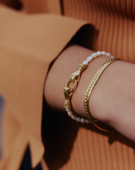 Harris Reed In Good Hands Pearl Bracelet | 18k Gold Plated/Pearl & Black Onyx