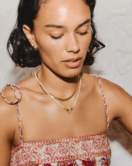 Harris Reed In Good Hands Pearl Pendant Necklace | 18k Gold Plated/Pearl & Black Onyx