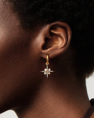 Harris Reed North Star Pearl Hoop Earrings | 18k Gold Vermeil/Pearl