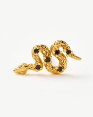 Harris Reed Serpent Single Stud Earring | 18k Gold Vermeil/Black Onyx