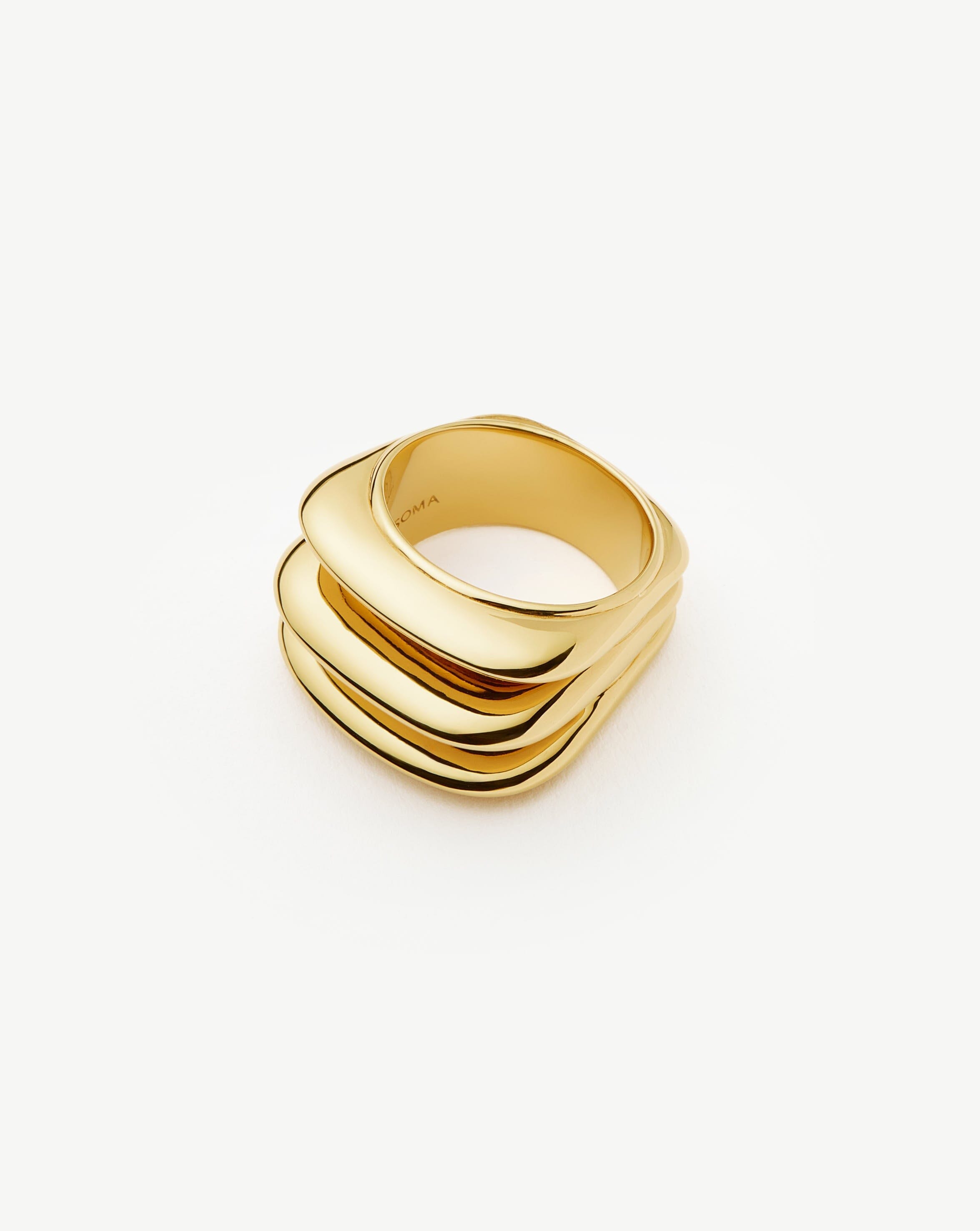 Hera Dome Triple Ridge Ring